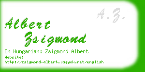 albert zsigmond business card